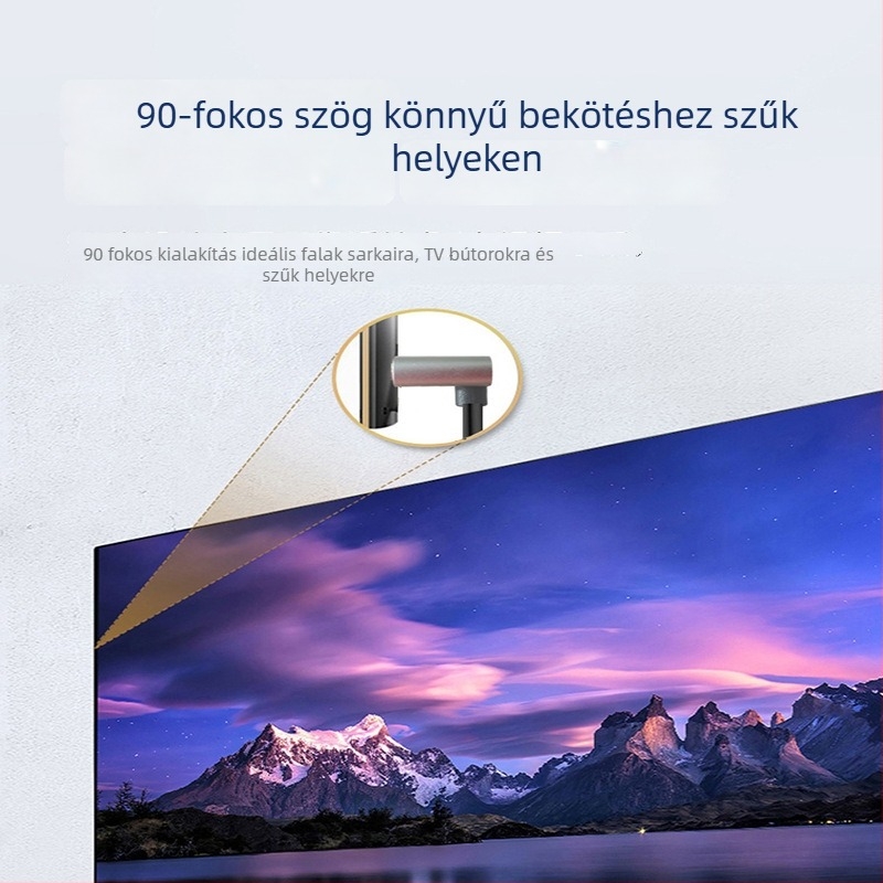 HDMI–HDMI hajlított kábel, többirányú hajlítás (fel/le/balra/jobbra), verzió 2.1, 8K-támogatás, hossz 1 m