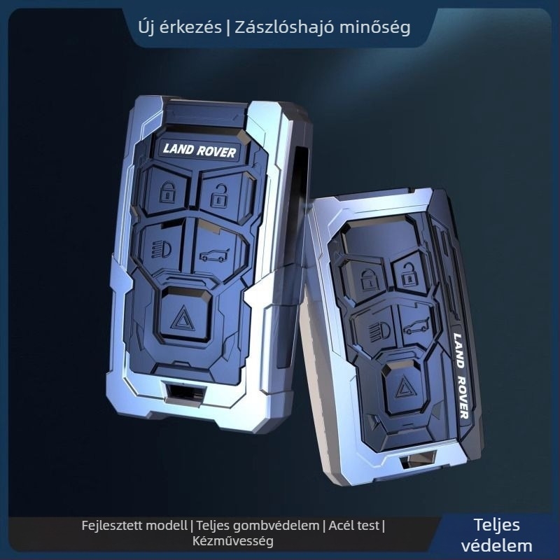 Kulcstartó tok Land Rover és Jaguar számára – alumíniumötvözet, trend stílus, testreszabható, kompatibilis a Range Rover Sport, Discovery 4, Evoque, Defender