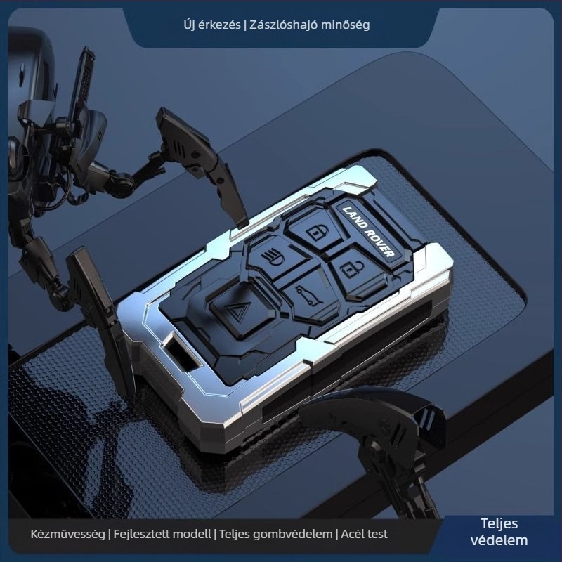 Kulcstartó tok Land Rover és Jaguar számára – alumíniumötvözet, trend stílus, testreszabható, kompatibilis a Range Rover Sport, Discovery 4, Evoque, Defender