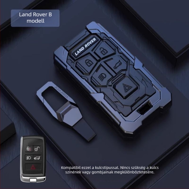 Kulcstartó tok Land Rover és Jaguar számára – alumíniumötvözet, trend stílus, testreszabható, kompatibilis a Range Rover Sport, Discovery 4, Evoque, Defender