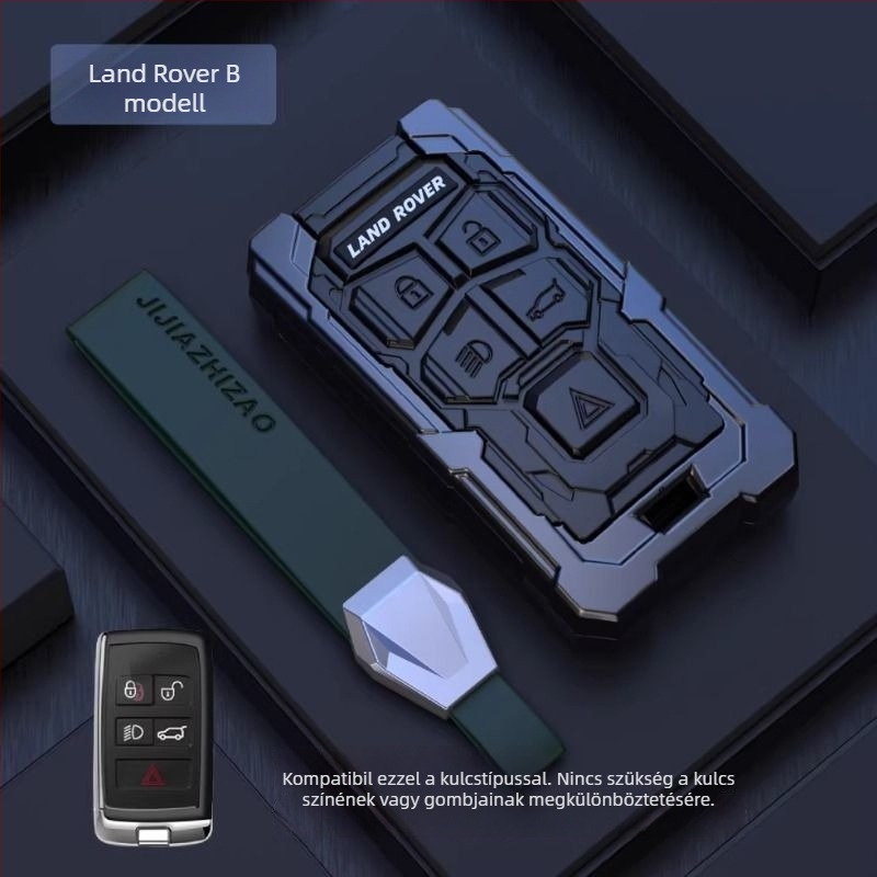 Kulcstartó tok Land Rover és Jaguar számára – alumíniumötvözet, trend stílus, testreszabható, kompatibilis a Range Rover Sport, Discovery 4, Evoque, Defender