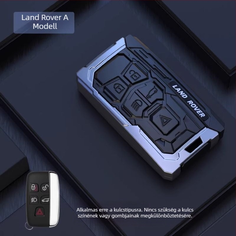 Kulcstartó tok Land Rover és Jaguar számára – alumíniumötvözet, trend stílus, testreszabható, kompatibilis a Range Rover Sport, Discovery 4, Evoque, Defender
