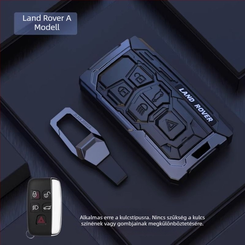 Kulcstartó tok Land Rover és Jaguar számára – alumíniumötvözet, trend stílus, testreszabható, kompatibilis a Range Rover Sport, Discovery 4, Evoque, Defender