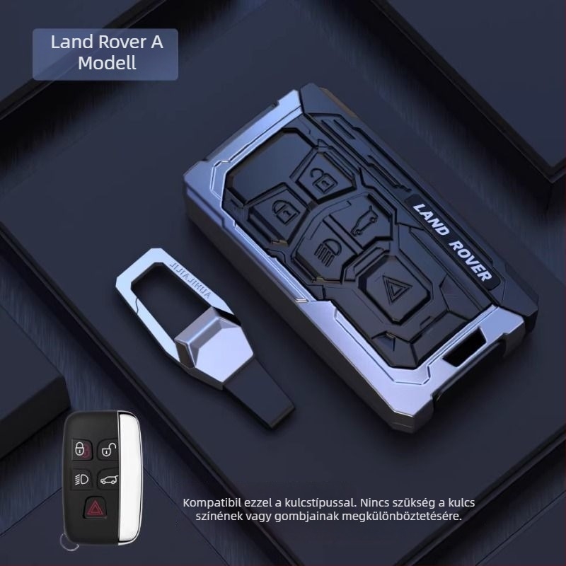 Kulcstartó tok Land Rover és Jaguar számára – alumíniumötvözet, trend stílus, testreszabható, kompatibilis a Range Rover Sport, Discovery 4, Evoque, Defender