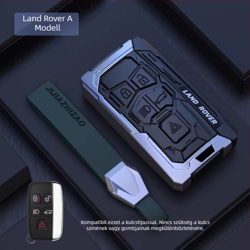 Kulcstartó tok Land Rover és Jaguar számára – alumíniumötvözet, trend stílus, testreszabható, kompatibilis a Range Rover Sport, Discovery 4, Evoque, Defender