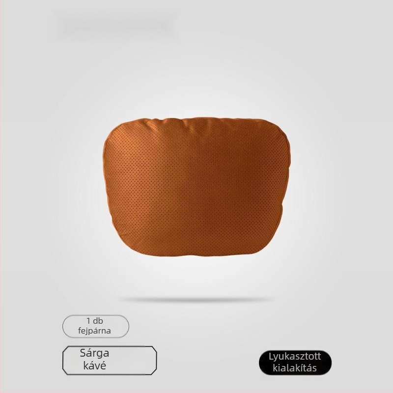 Autós fej- és nyakpárna Dupont bio-fleece töltettel, velúr bevonattal, geometriai mintázat, deréktámasz, egész évben használható, egyszerű stílus