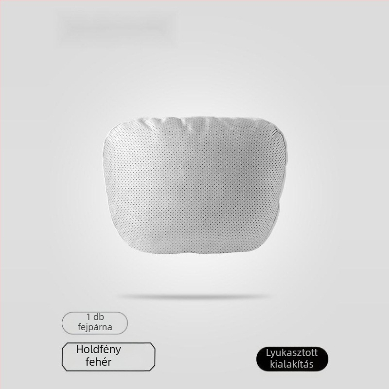 Autós fej- és nyakpárna Dupont bio-fleece töltettel, velúr bevonattal, geometriai mintázat, deréktámasz, egész évben használható, egyszerű stílus