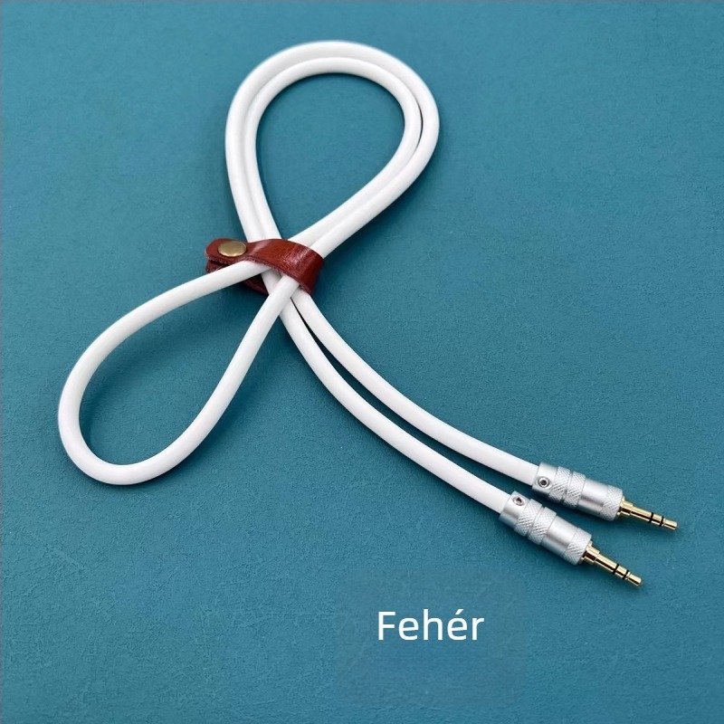 3,5 mm-es to 3,5 mm-es férfi AUX kábel, háromvezetékes, szilikon vezető Apple autóhifi DIY