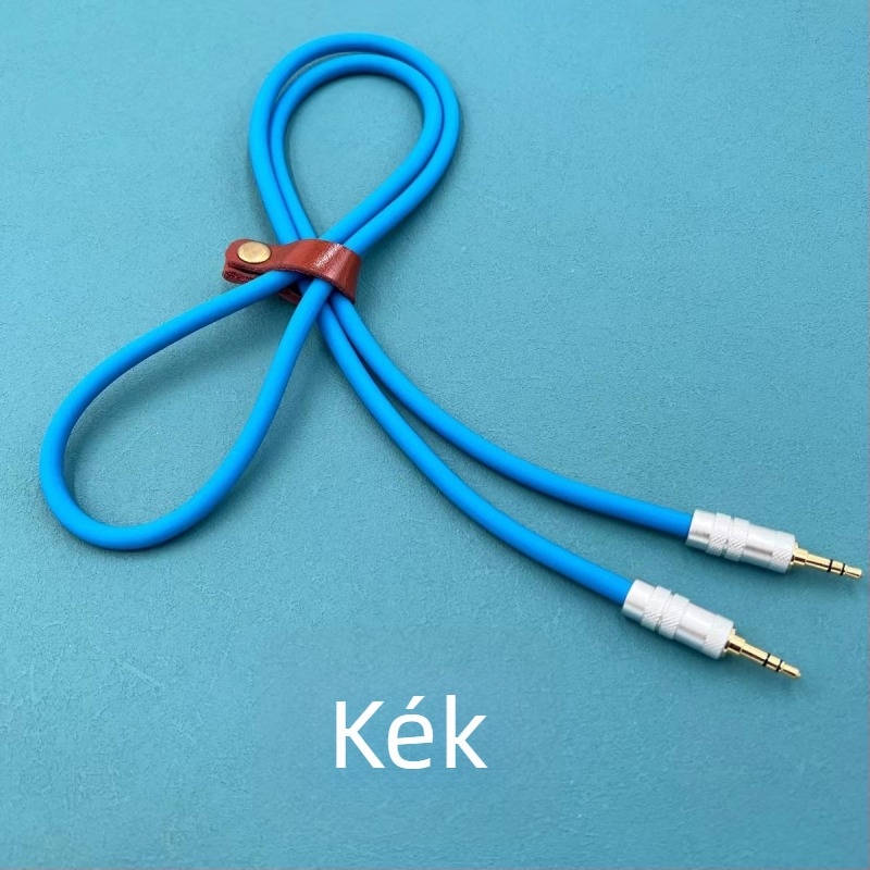 3,5 mm-es to 3,5 mm-es férfi AUX kábel, háromvezetékes, szilikon vezető Apple autóhifi DIY
