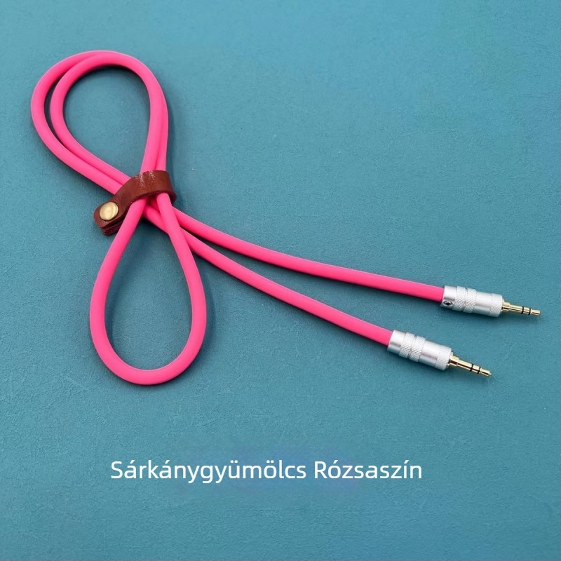 3,5 mm-es to 3,5 mm-es férfi AUX kábel, háromvezetékes, szilikon vezető Apple autóhifi DIY