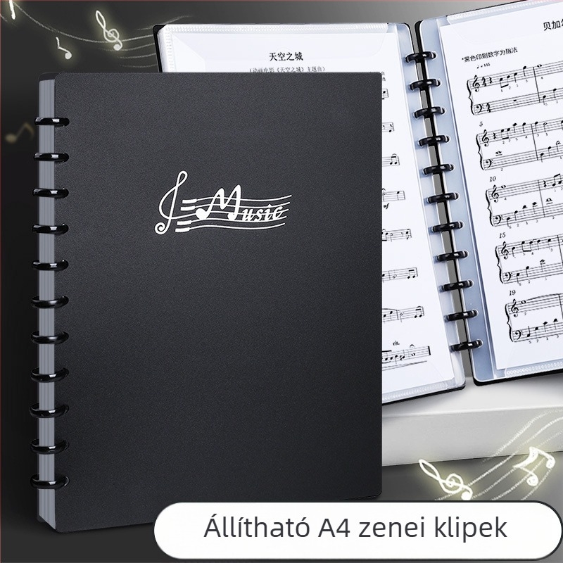 A4 kotta mappa gomba kapoccsal, Lay-Flat dizájn, PP anyag, többoldalas