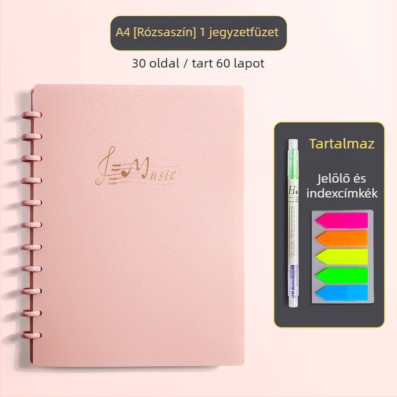 A4 kotta mappa gomba kapoccsal, Lay-Flat dizájn, PP anyag, többoldalas