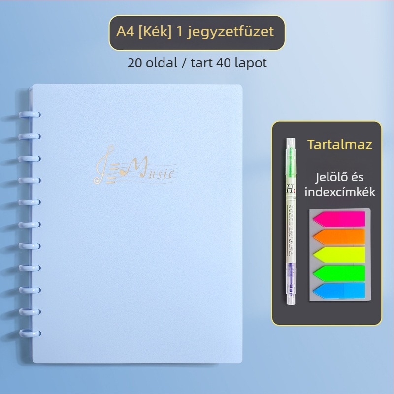 A4 kotta mappa gomba kapoccsal, Lay-Flat dizájn, PP anyag, többoldalas