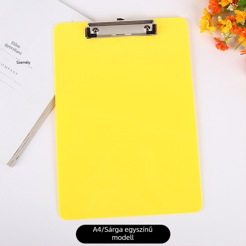 Irodai műanyag klipboard PS anyagból, A4 kompatibilis, rögzítő méret 120×30 mm, lemez vastagsága 1,8 mm