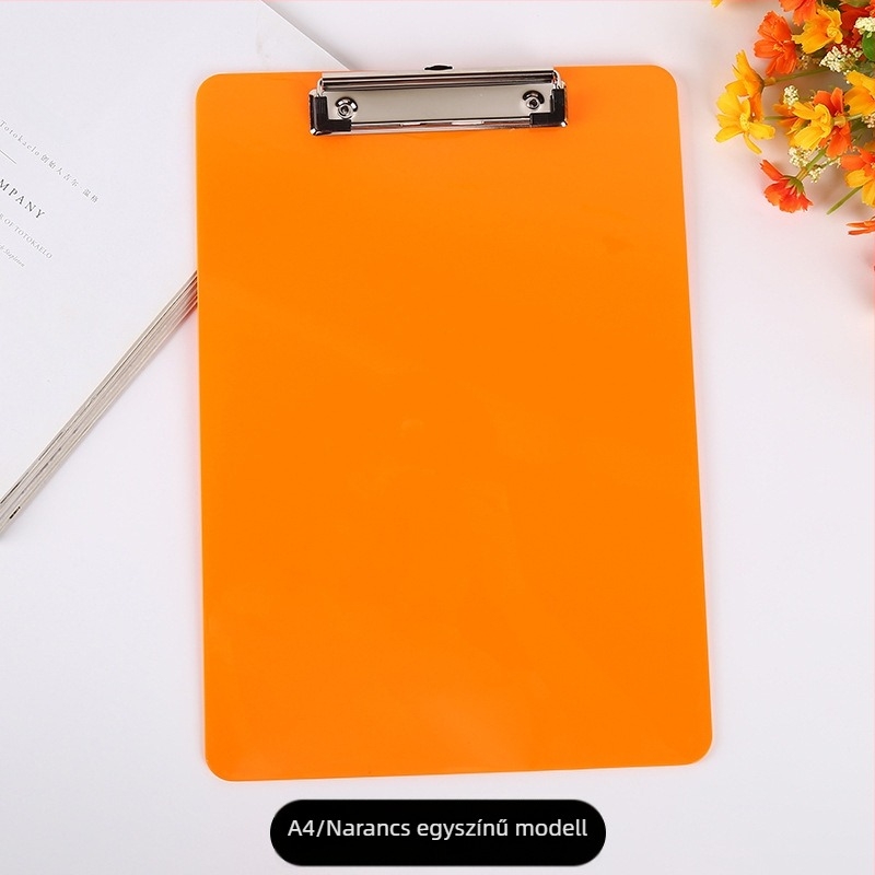 Irodai műanyag klipboard PS anyagból, A4 kompatibilis, rögzítő méret 120×30 mm, lemez vastagsága 1,8 mm