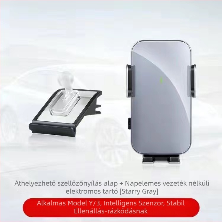 Tesla Model 3 és Model Y autótelefon-tartó elektromos zárással, műszerfalra szerelhető