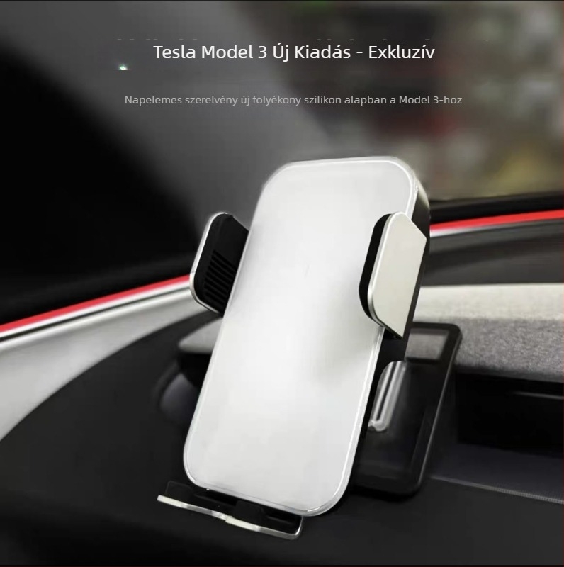 Tesla Model 3 és Model Y autótelefon-tartó elektromos zárással, műszerfalra szerelhető