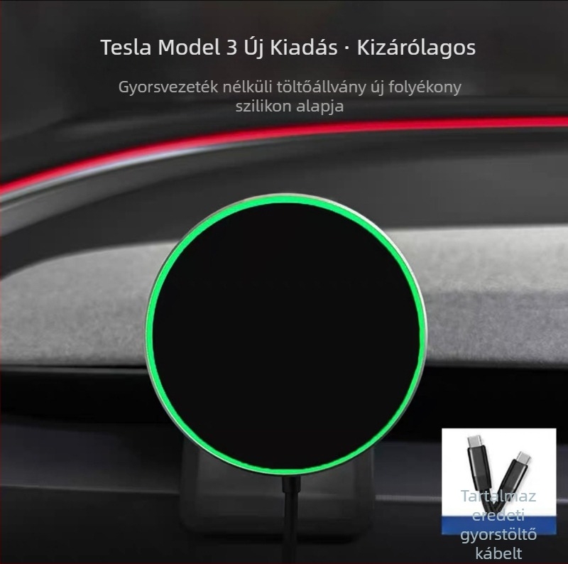 Tesla Model 3 és Model Y autótelefon-tartó elektromos zárással, műszerfalra szerelhető