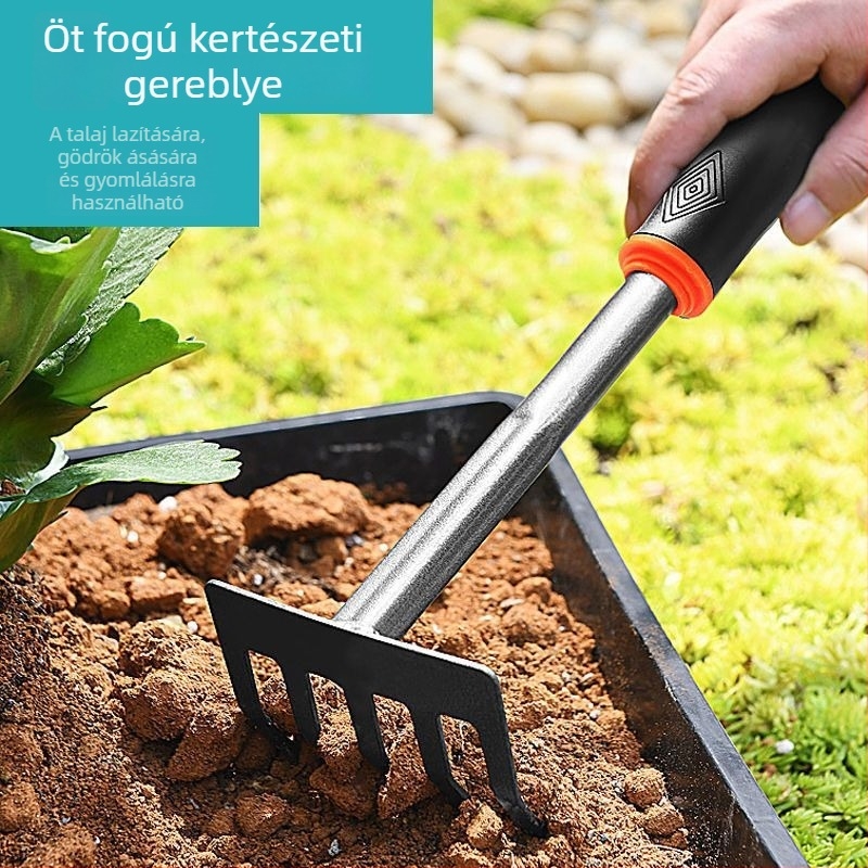 Vasból készült kerti ásó háztartási használatra — talaj ásásához, kézi működtetés, rögzített fej