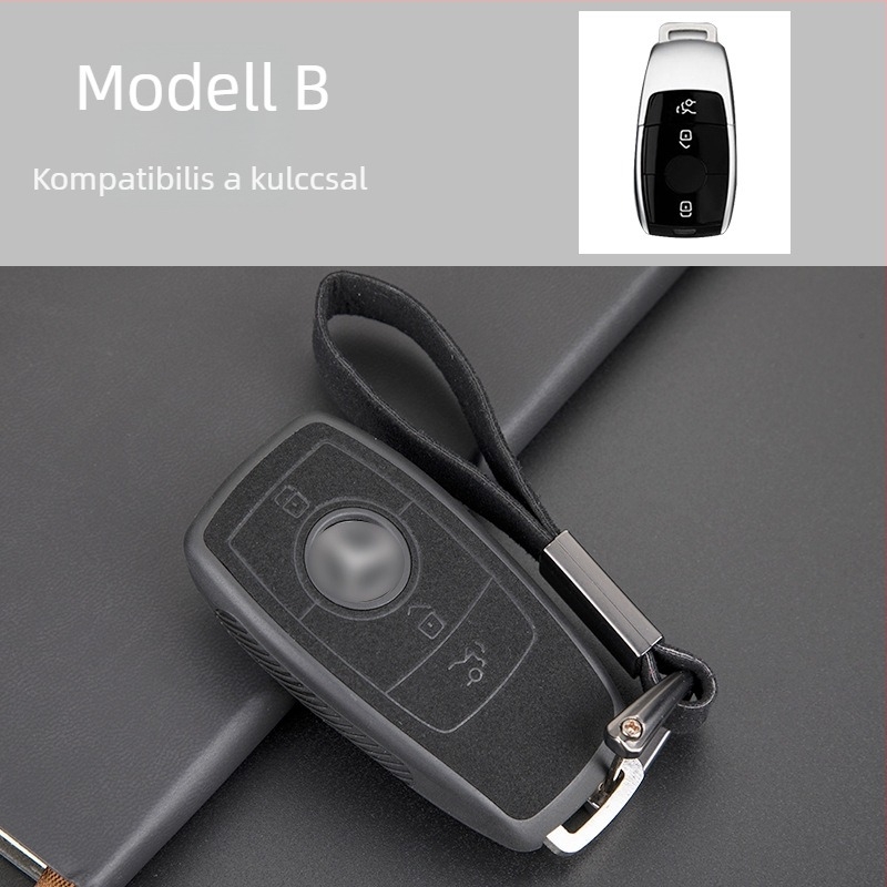 Xinhao kulcstartó tok Mercedes-Benz E-Classhoz, velúr, egyszerű stílus