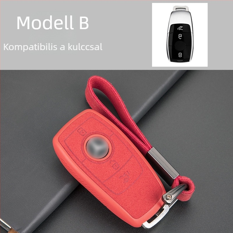 Xinhao kulcstartó tok Mercedes-Benz E-Classhoz, velúr, egyszerű stílus