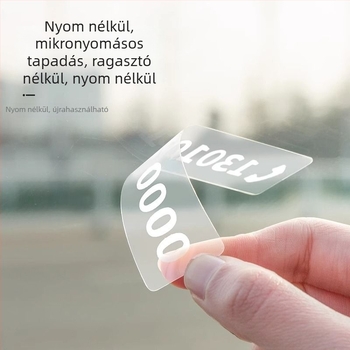 Üveghez rögzített ideiglenes parkolási telefonszámtábla, autóablak matrica, mozgáshoz nyom nélkül; Anyag: műanyag; Logónyomtatás elérhető; Testreszabás nélkül; Termékkód: 44137h274z 5360