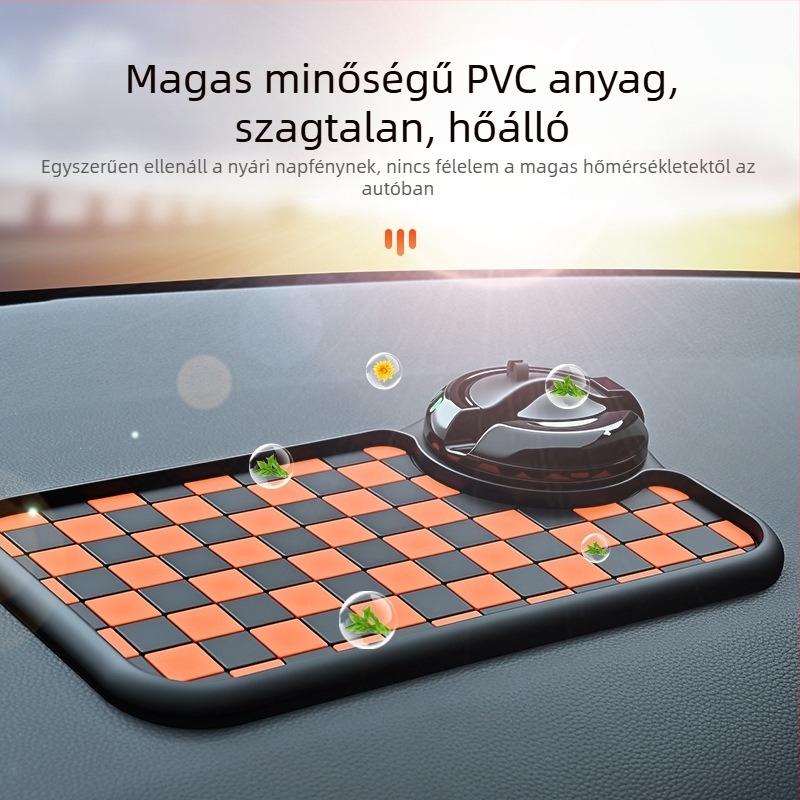 Baviss Többfunkciós csúszásmentes autómatrac telefontartóval és ideiglenes parkolótáblával, PVC (Termékkód: B-61)