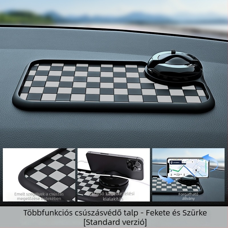 Baviss Többfunkciós csúszásmentes autómatrac telefontartóval és ideiglenes parkolótáblával, PVC (Termékkód: B-61)