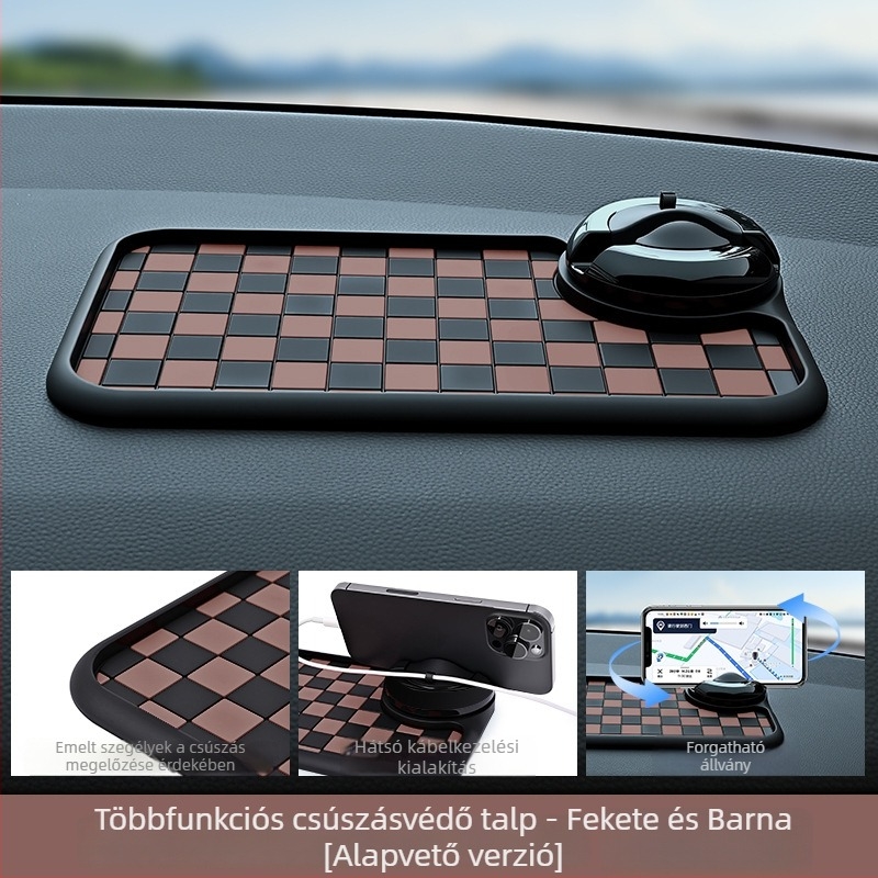 Baviss Többfunkciós csúszásmentes autómatrac telefontartóval és ideiglenes parkolótáblával, PVC (Termékkód: B-61)