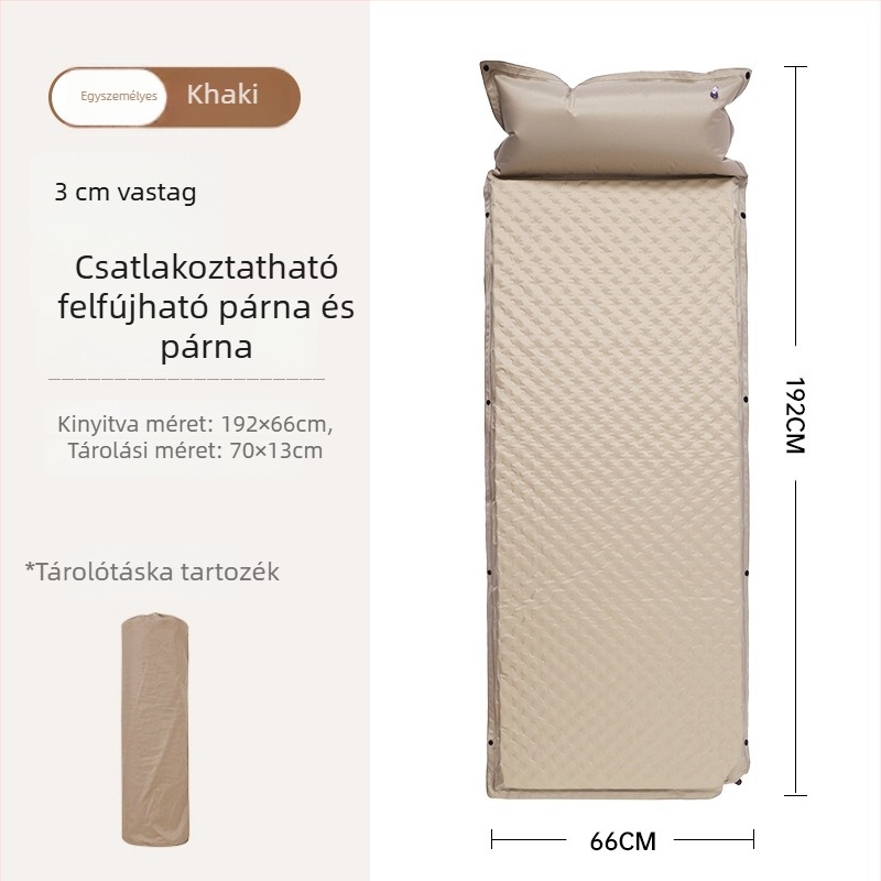 Felfújható kemping matrac kültéren - hordozható matrac a sátorhoz, automata felfújás, autóval kompatibilis, Kapacitás 1–3 személy, Nettó tömeg 3 kg, Anyag Chun Yongfang