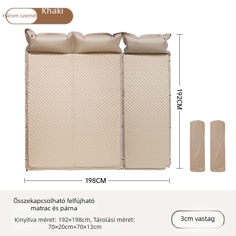 Felfújható kemping matrac kültéren - hordozható matrac a sátorhoz, automata felfújás, autóval kompatibilis, Kapacitás 1–3 személy, Nettó tömeg 3 kg, Anyag Chun Yongfang