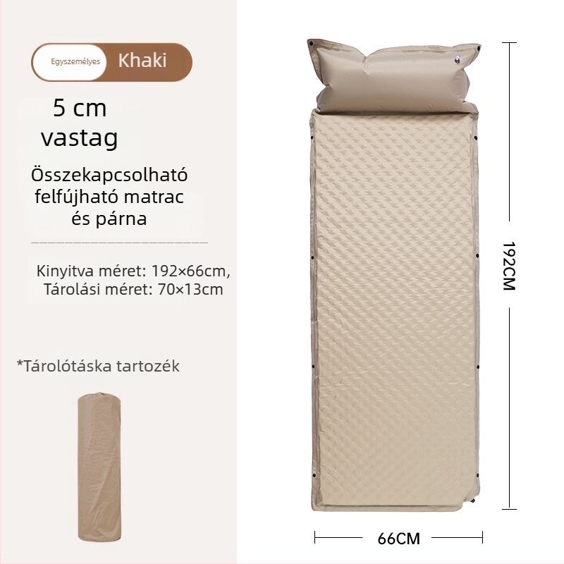 Felfújható kemping matrac kültéren - hordozható matrac a sátorhoz, automata felfújás, autóval kompatibilis, Kapacitás 1–3 személy, Nettó tömeg 3 kg, Anyag Chun Yongfang