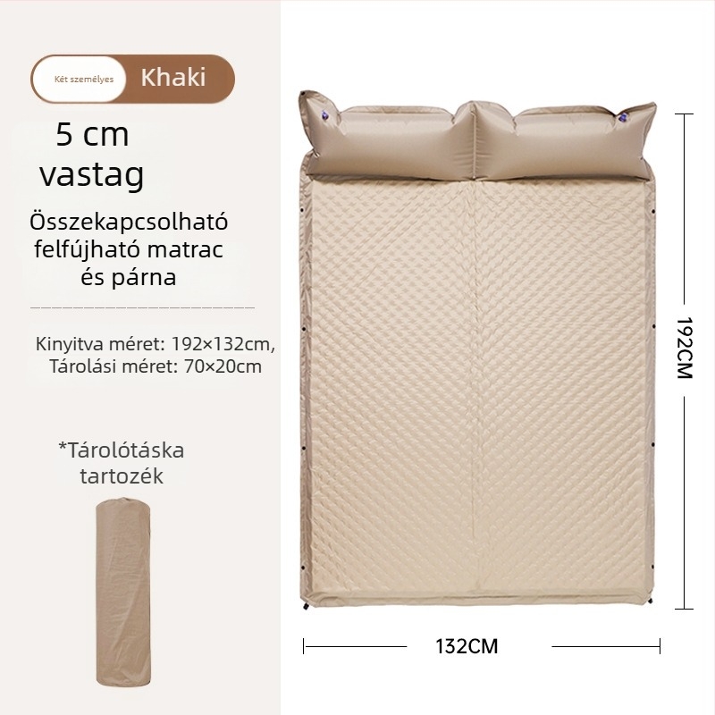 Felfújható kemping matrac kültéren - hordozható matrac a sátorhoz, automata felfújás, autóval kompatibilis, Kapacitás 1–3 személy, Nettó tömeg 3 kg, Anyag Chun Yongfang