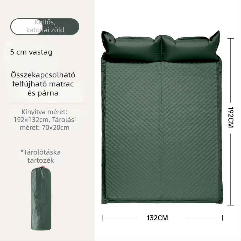 Felfújható kemping matrac kültéren - hordozható matrac a sátorhoz, automata felfújás, autóval kompatibilis, Kapacitás 1–3 személy, Nettó tömeg 3 kg, Anyag Chun Yongfang