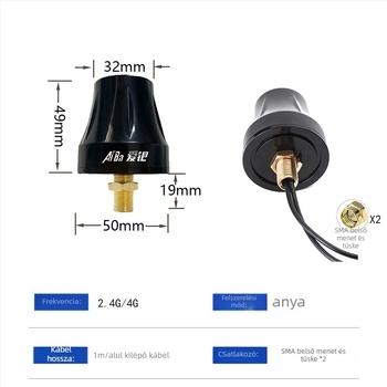 Beidou GPS szekrényantenna aktív LNA-val, 3V/5V tápegység, SMA csatlakozó, kerek gomba forma