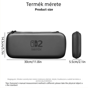 Switch2 kemény tároló tok EVA védelemmel, PU+EVA anyagok, szitanyomásos relief, Nintendo Switch-hez