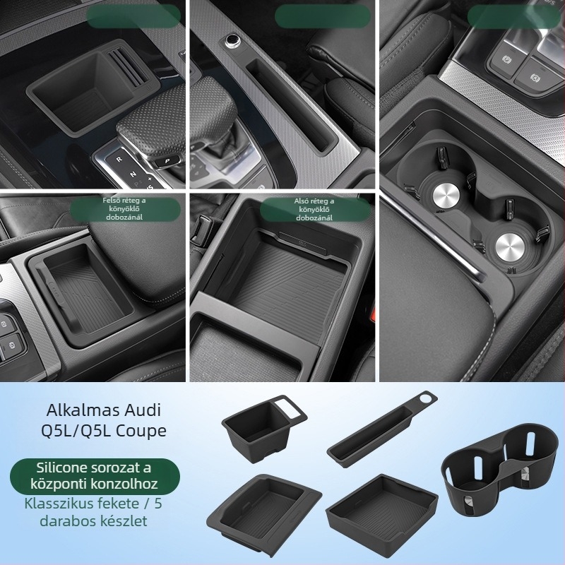 Szilikon könyöktámasz tároló párna Audi Q5L-hez, kompatibilis az A4/A6L modellekkel; Guangzhouban gyártva, testreszabás nélkül.
