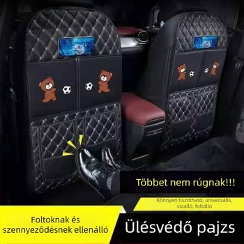 Autóhátsó ülés védő párna — PU anyag, lábütés elleni védelem, kopás és piszok elleni védelem, jóváhagyott magánmárka