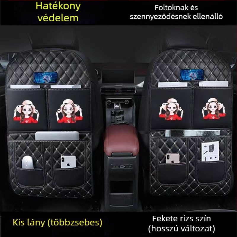 Autóhátsó ülés védő párna — PU anyag, lábütés elleni védelem, kopás és piszok elleni védelem, jóváhagyott magánmárka