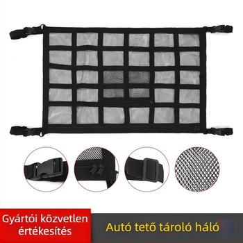 Autó belső függő tároló táska – kétszintű hálós tároló, középső konzolhoz, nem szőtt anyag, testreszabható