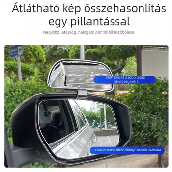 Autó visszapillantó tükör kiegészítő holttér tükrövel, széles látómező, állítható szög
