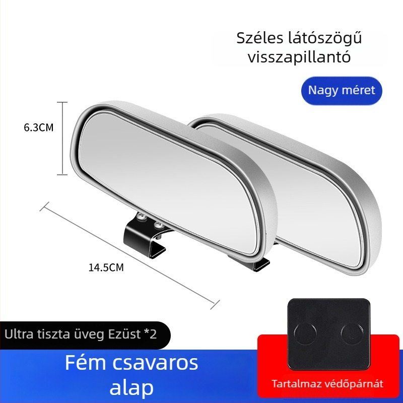 Autó visszapillantó tükör kiegészítő holttér tükrövel, széles látómező, állítható szög