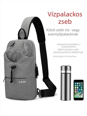 Férfi mellkas táska, nagy kapacitású, Oxford anyagból, vízálló, lélegző és kopásálló, szabadidős utazásokhoz