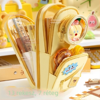 Iskolai táskákhoz való ceruzatartó, Kappa bear márka, vászon anyag, koreai verzió stílus, univerzális nem, alapcsomagolás.