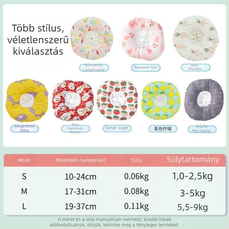 Puha Elizabethán gallér macskák és kiskutyák számára, vízálló, aranyos rajzfilmszerű dizájn, nyalogatás elleni