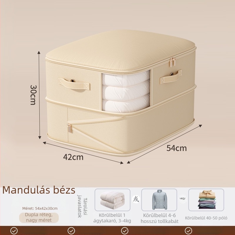 Paplan tároló táska, nagy kapacitású, twill anyagból, kocka alakú, modell SND1101
