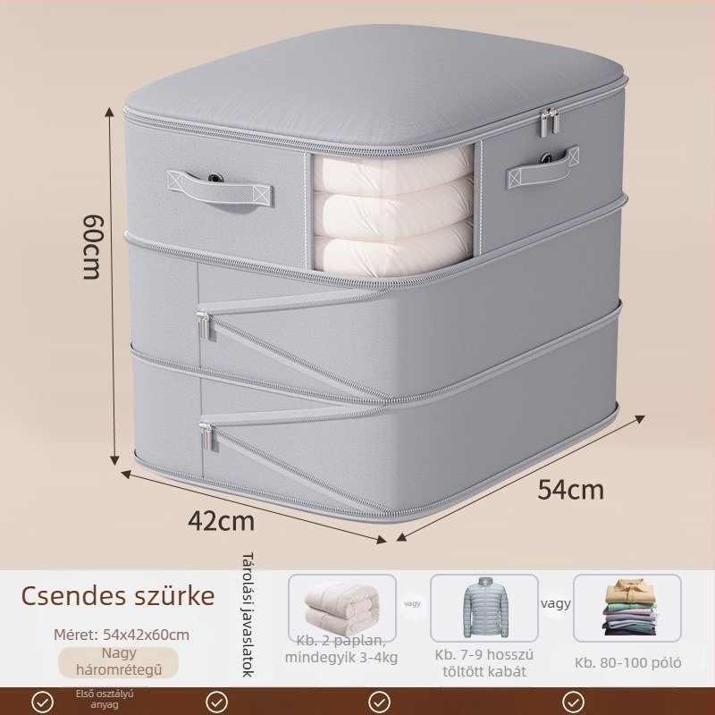 Paplan tároló táska, nagy kapacitású, twill anyagból, kocka alakú, modell SND1101