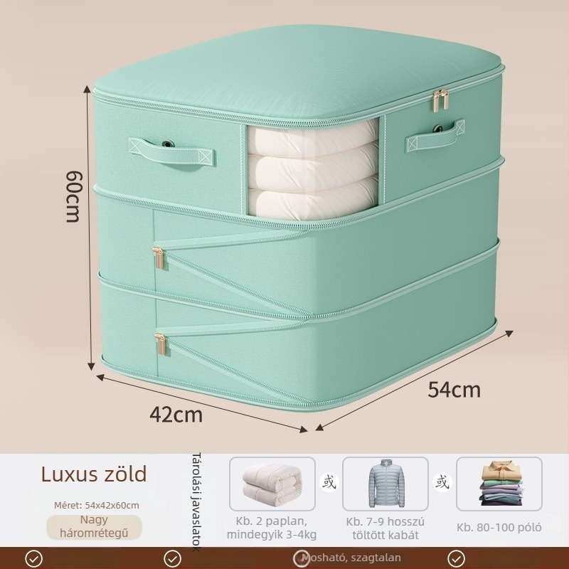 Paplan tároló táska, nagy kapacitású, twill anyagból, kocka alakú, modell SND1101