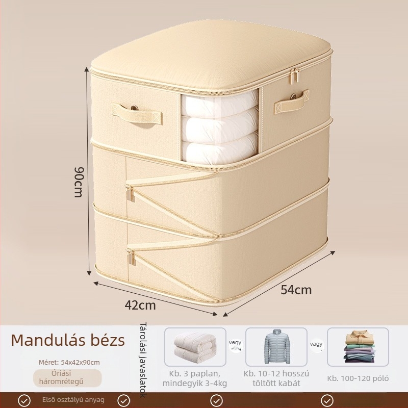 Paplan tároló táska, nagy kapacitású, twill anyagból, kocka alakú, modell SND1101