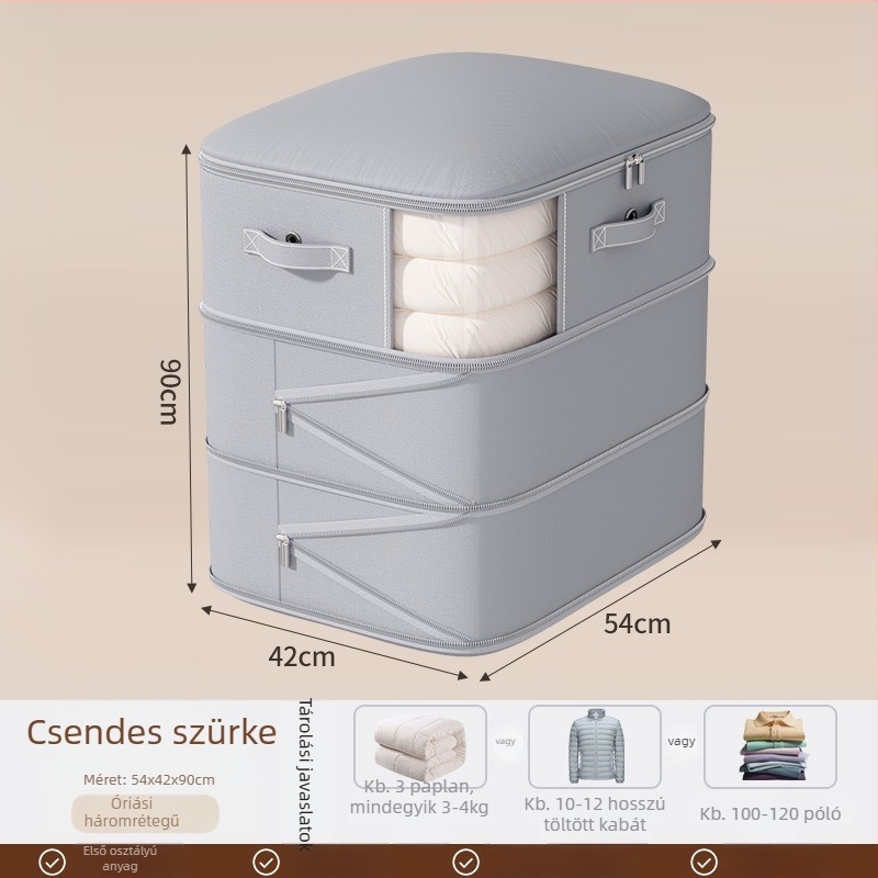 Paplan tároló táska, nagy kapacitású, twill anyagból, kocka alakú, modell SND1101